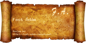 Fest Ádám névjegykártya